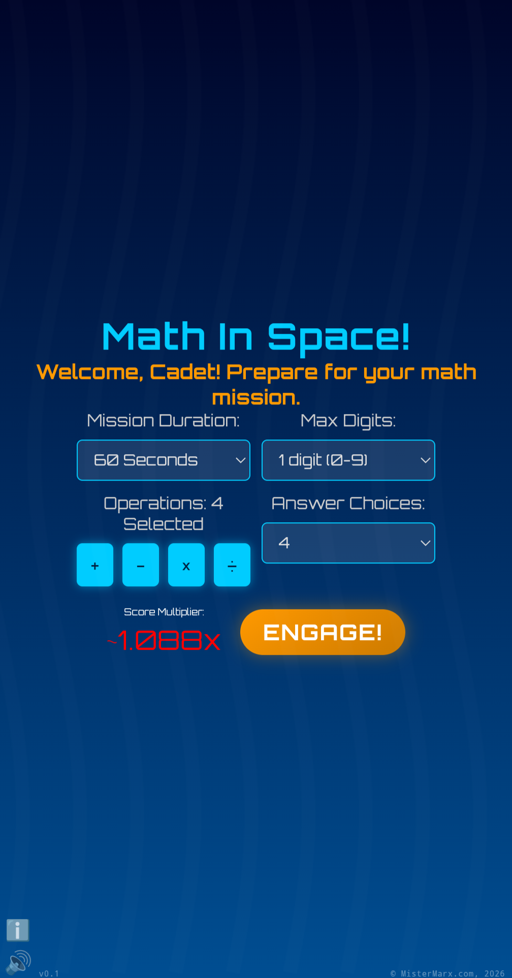 MATH IN SPACE Game Screenshot 1