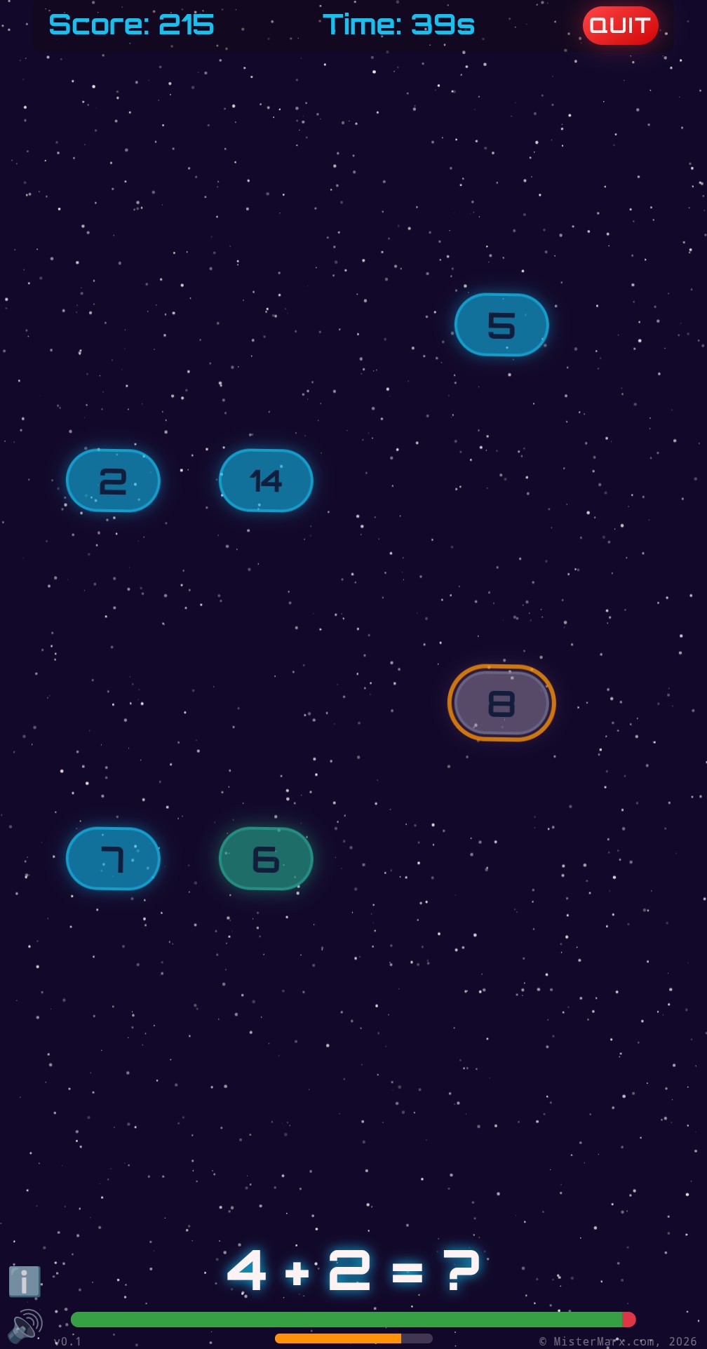 MATH IN SPACE Game Screenshot 3